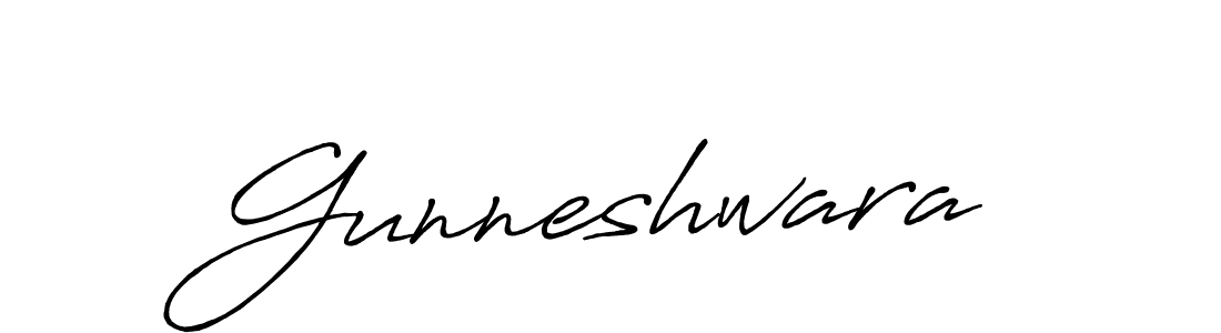 How to make Gunneshwara signature? Antro_Vectra_Bolder is a professional autograph style. Create handwritten signature for Gunneshwara name. Gunneshwara signature style 7 images and pictures png
