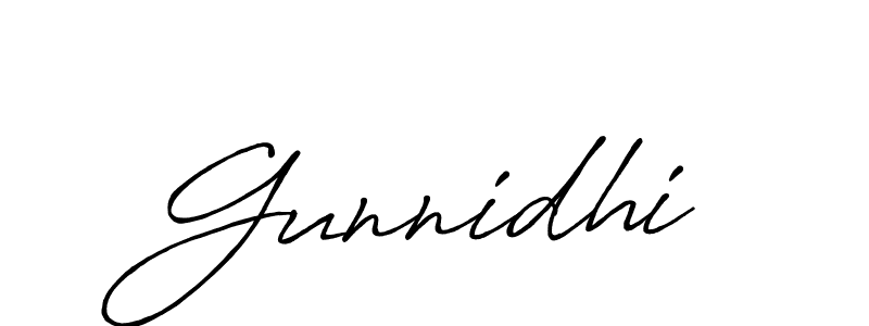 How to make Gunnidhi signature? Antro_Vectra_Bolder is a professional autograph style. Create handwritten signature for Gunnidhi name. Gunnidhi signature style 7 images and pictures png