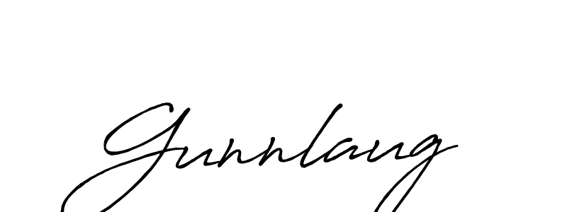 Make a beautiful signature design for name Gunnlaug. With this signature (Antro_Vectra_Bolder) style, you can create a handwritten signature for free. Gunnlaug signature style 7 images and pictures png