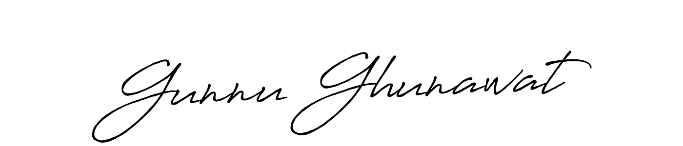 if you are searching for the best signature style for your name Gunnu Ghunawat. so please give up your signature search. here we have designed multiple signature styles  using Antro_Vectra_Bolder. Gunnu Ghunawat signature style 7 images and pictures png
