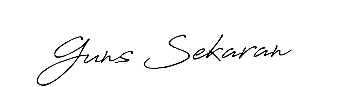 Antro_Vectra_Bolder is a professional signature style that is perfect for those who want to add a touch of class to their signature. It is also a great choice for those who want to make their signature more unique. Get Guns Sekaran name to fancy signature for free. Guns Sekaran signature style 7 images and pictures png