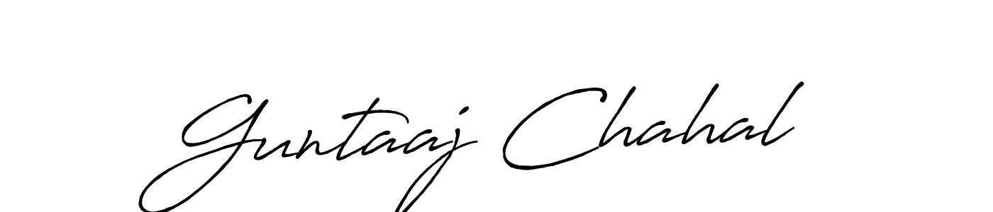 Create a beautiful signature design for name Guntaaj Chahal. With this signature (Antro_Vectra_Bolder) fonts, you can make a handwritten signature for free. Guntaaj Chahal signature style 7 images and pictures png