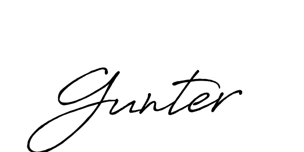 Gunter stylish signature style. Best Handwritten Sign (Antro_Vectra_Bolder) for my name. Handwritten Signature Collection Ideas for my name Gunter. Gunter signature style 7 images and pictures png