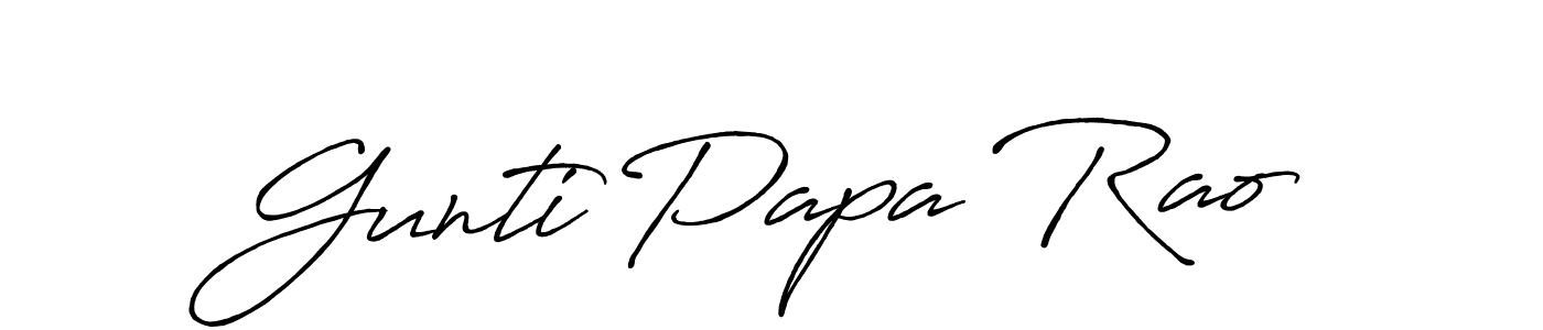 Create a beautiful signature design for name Gunti Papa Rao. With this signature (Antro_Vectra_Bolder) fonts, you can make a handwritten signature for free. Gunti Papa Rao signature style 7 images and pictures png