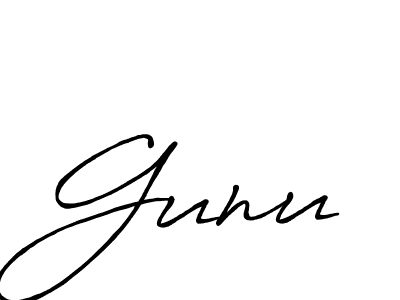 Also we have Gunu name is the best signature style. Create professional handwritten signature collection using Antro_Vectra_Bolder autograph style. Gunu signature style 7 images and pictures png