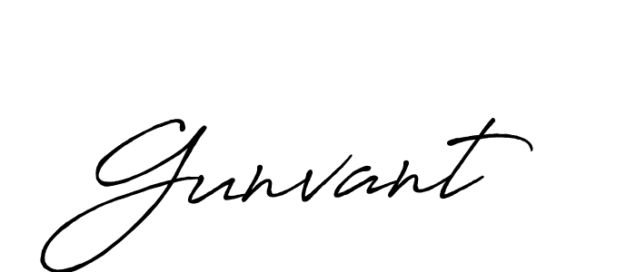 How to make Gunvant name signature. Use Antro_Vectra_Bolder style for creating short signs online. This is the latest handwritten sign. Gunvant signature style 7 images and pictures png