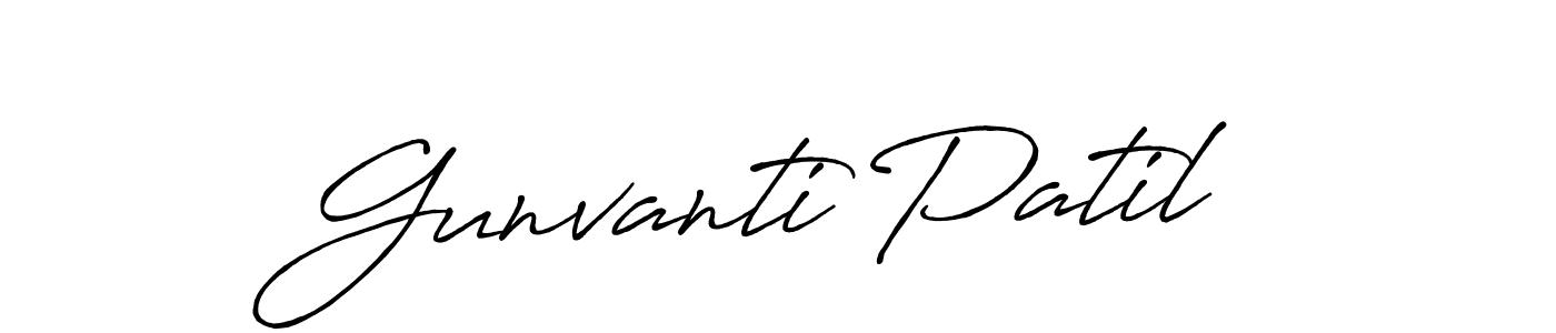 Gunvanti Patil stylish signature style. Best Handwritten Sign (Antro_Vectra_Bolder) for my name. Handwritten Signature Collection Ideas for my name Gunvanti Patil. Gunvanti Patil signature style 7 images and pictures png