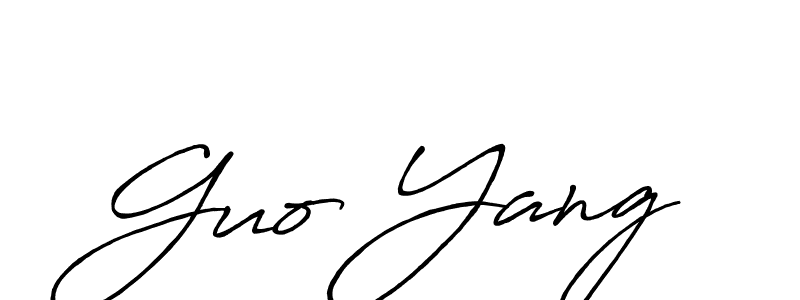 Guo Yang stylish signature style. Best Handwritten Sign (Antro_Vectra_Bolder) for my name. Handwritten Signature Collection Ideas for my name Guo Yang. Guo Yang signature style 7 images and pictures png