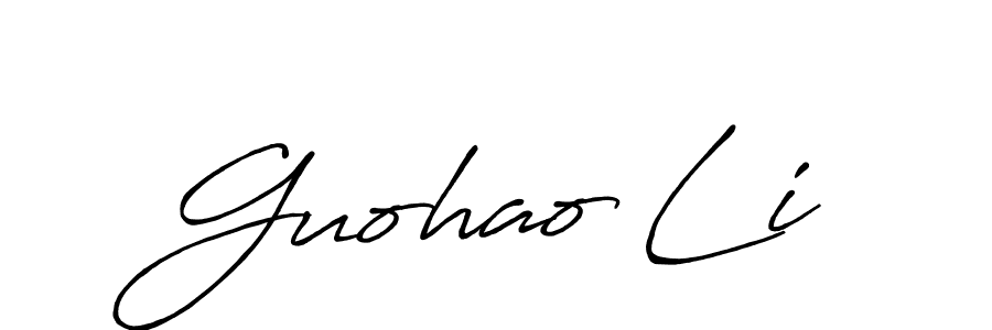 Create a beautiful signature design for name Guohao Li. With this signature (Antro_Vectra_Bolder) fonts, you can make a handwritten signature for free. Guohao Li signature style 7 images and pictures png