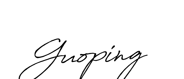 Also we have Guoping name is the best signature style. Create professional handwritten signature collection using Antro_Vectra_Bolder autograph style. Guoping signature style 7 images and pictures png