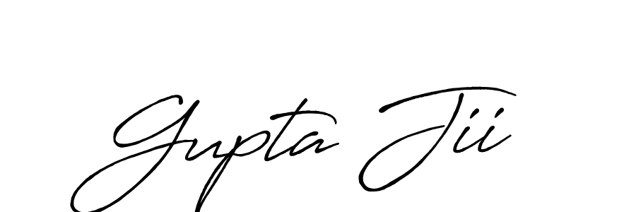 Similarly Antro_Vectra_Bolder is the best handwritten signature design. Signature creator online .You can use it as an online autograph creator for name Gupta Jii. Gupta Jii signature style 7 images and pictures png