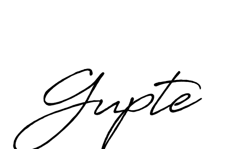 Make a beautiful signature design for name Gupte. With this signature (Antro_Vectra_Bolder) style, you can create a handwritten signature for free. Gupte signature style 7 images and pictures png