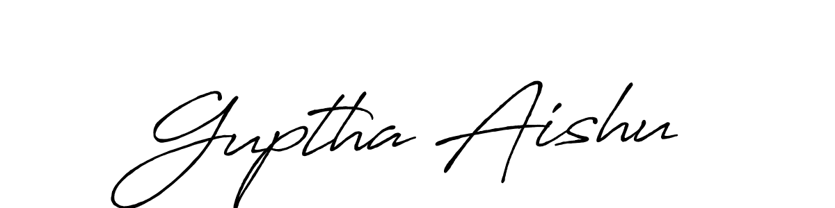 Make a beautiful signature design for name Guptha Aishu. Use this online signature maker to create a handwritten signature for free. Guptha Aishu signature style 7 images and pictures png