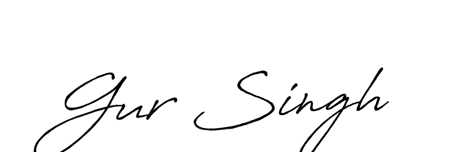 Make a beautiful signature design for name Gur Singh. With this signature (Antro_Vectra_Bolder) style, you can create a handwritten signature for free. Gur Singh signature style 7 images and pictures png