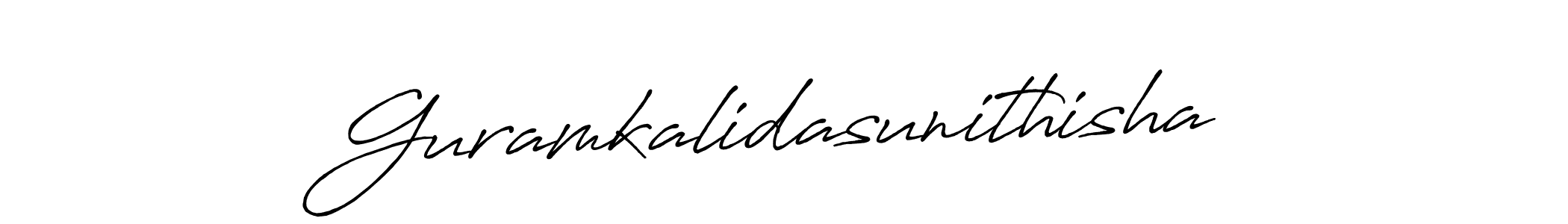How to make Guramkalidasunithisha name signature. Use Antro_Vectra_Bolder style for creating short signs online. This is the latest handwritten sign. Guramkalidasunithisha signature style 7 images and pictures png
