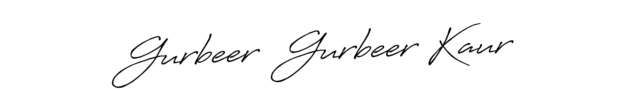 Also You can easily find your signature by using the search form. We will create Gurbeer  Gurbeer Kaur name handwritten signature images for you free of cost using Antro_Vectra_Bolder sign style. Gurbeer  Gurbeer Kaur signature style 7 images and pictures png