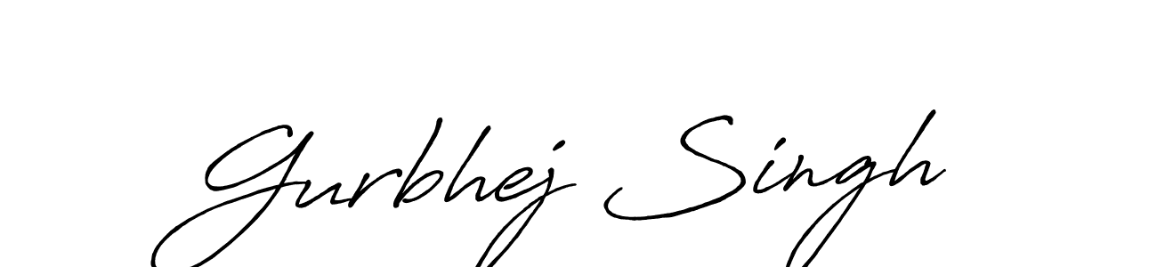 Create a beautiful signature design for name Gurbhej Singh. With this signature (Antro_Vectra_Bolder) fonts, you can make a handwritten signature for free. Gurbhej Singh signature style 7 images and pictures png