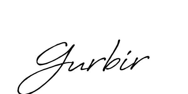 Gurbir stylish signature style. Best Handwritten Sign (Antro_Vectra_Bolder) for my name. Handwritten Signature Collection Ideas for my name Gurbir. Gurbir signature style 7 images and pictures png