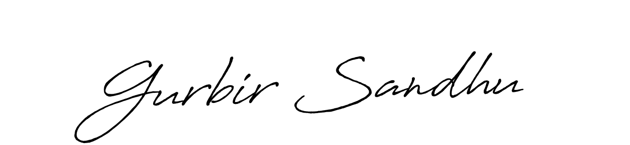 Create a beautiful signature design for name Gurbir Sandhu. With this signature (Antro_Vectra_Bolder) fonts, you can make a handwritten signature for free. Gurbir Sandhu signature style 7 images and pictures png