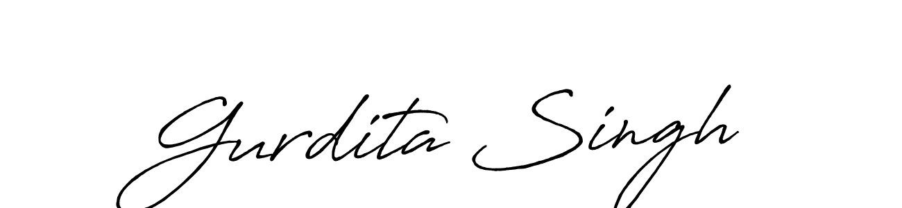 Create a beautiful signature design for name Gurdita Singh. With this signature (Antro_Vectra_Bolder) fonts, you can make a handwritten signature for free. Gurdita Singh signature style 7 images and pictures png