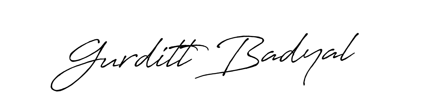 Also we have Gurditt Badyal name is the best signature style. Create professional handwritten signature collection using Antro_Vectra_Bolder autograph style. Gurditt Badyal signature style 7 images and pictures png