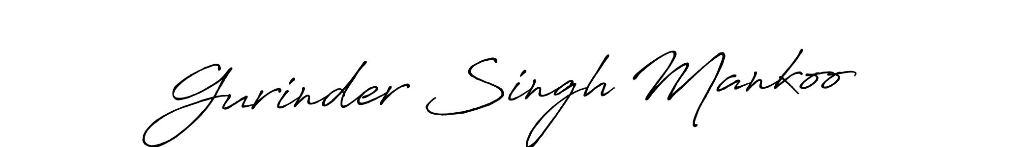 Also we have Gurinder Singh Mankoo name is the best signature style. Create professional handwritten signature collection using Antro_Vectra_Bolder autograph style. Gurinder Singh Mankoo signature style 7 images and pictures png