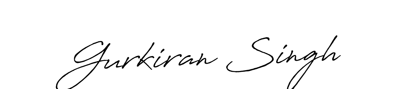 Create a beautiful signature design for name Gurkiran Singh. With this signature (Antro_Vectra_Bolder) fonts, you can make a handwritten signature for free. Gurkiran Singh signature style 7 images and pictures png