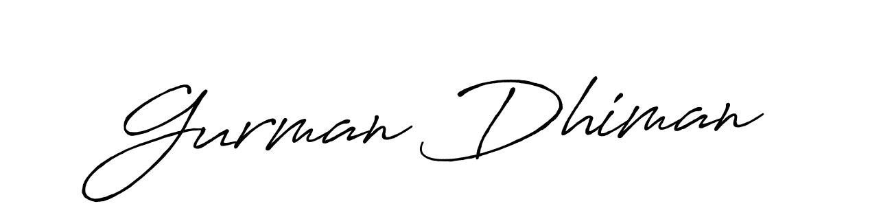 How to make Gurman Dhiman name signature. Use Antro_Vectra_Bolder style for creating short signs online. This is the latest handwritten sign. Gurman Dhiman signature style 7 images and pictures png