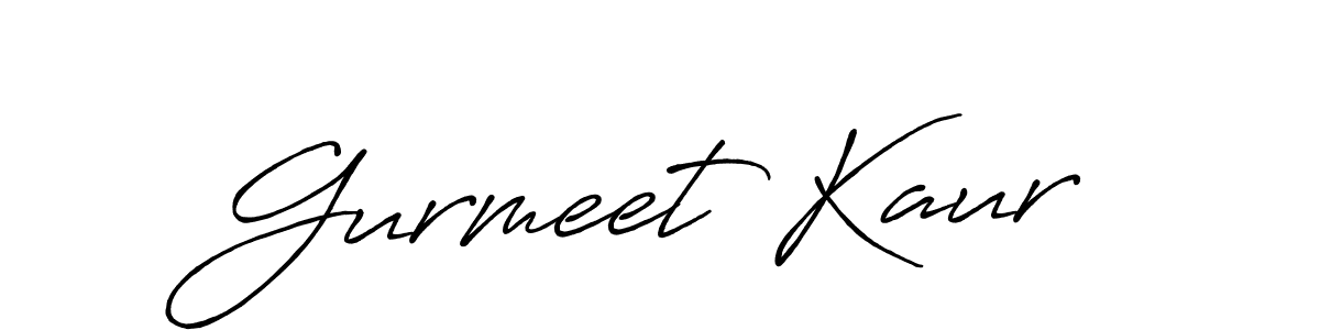 Create a beautiful signature design for name Gurmeet Kaur. With this signature (Antro_Vectra_Bolder) fonts, you can make a handwritten signature for free. Gurmeet Kaur signature style 7 images and pictures png