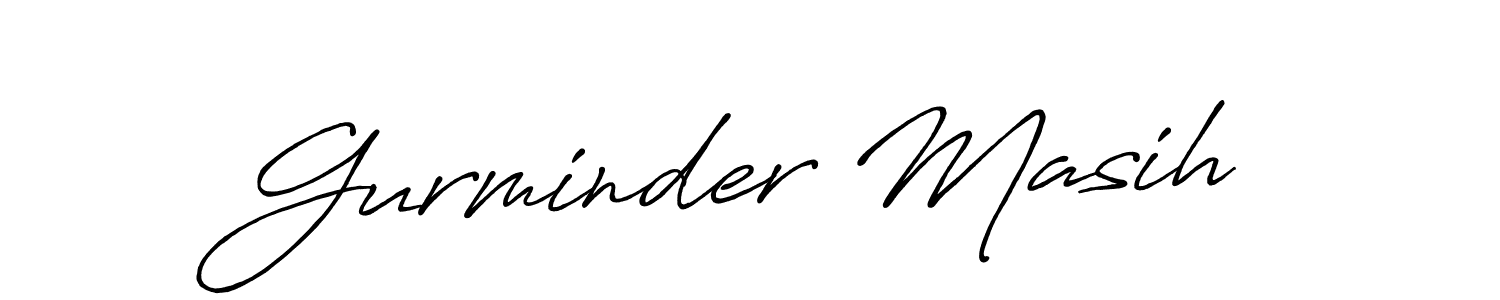 Create a beautiful signature design for name Gurminder Masih. With this signature (Antro_Vectra_Bolder) fonts, you can make a handwritten signature for free. Gurminder Masih signature style 7 images and pictures png