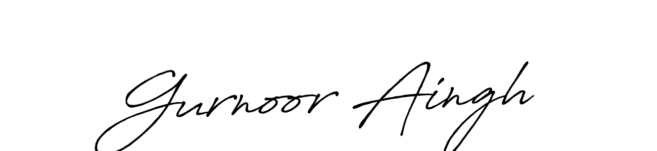Create a beautiful signature design for name Gurnoor Aingh. With this signature (Antro_Vectra_Bolder) fonts, you can make a handwritten signature for free. Gurnoor Aingh signature style 7 images and pictures png