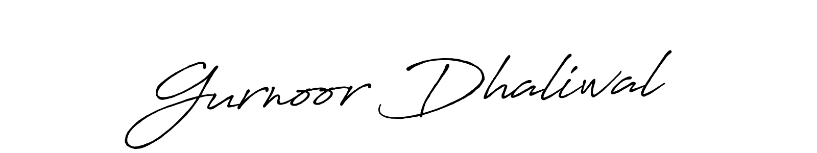 Make a beautiful signature design for name Gurnoor Dhaliwal. With this signature (Antro_Vectra_Bolder) style, you can create a handwritten signature for free. Gurnoor Dhaliwal signature style 7 images and pictures png