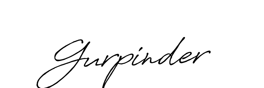 Gurpinder stylish signature style. Best Handwritten Sign (Antro_Vectra_Bolder) for my name. Handwritten Signature Collection Ideas for my name Gurpinder. Gurpinder signature style 7 images and pictures png