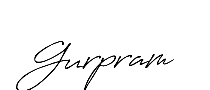 How to make Gurpram name signature. Use Antro_Vectra_Bolder style for creating short signs online. This is the latest handwritten sign. Gurpram signature style 7 images and pictures png