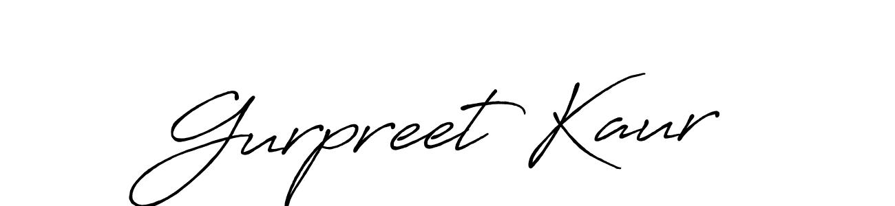 How to make Gurpreet Kaur name signature. Use Antro_Vectra_Bolder style for creating short signs online. This is the latest handwritten sign. Gurpreet Kaur signature style 7 images and pictures png