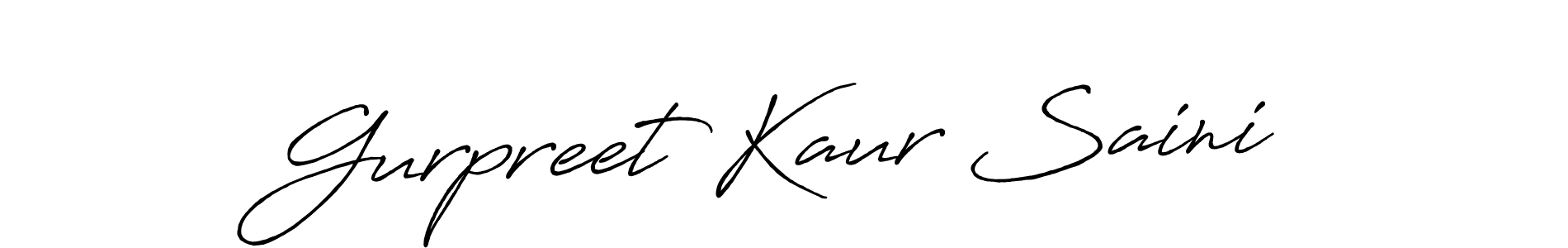 Create a beautiful signature design for name Gurpreet Kaur Saini. With this signature (Antro_Vectra_Bolder) fonts, you can make a handwritten signature for free. Gurpreet Kaur Saini signature style 7 images and pictures png