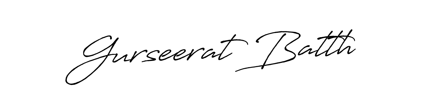 How to make Gurseerat Batth name signature. Use Antro_Vectra_Bolder style for creating short signs online. This is the latest handwritten sign. Gurseerat Batth signature style 7 images and pictures png