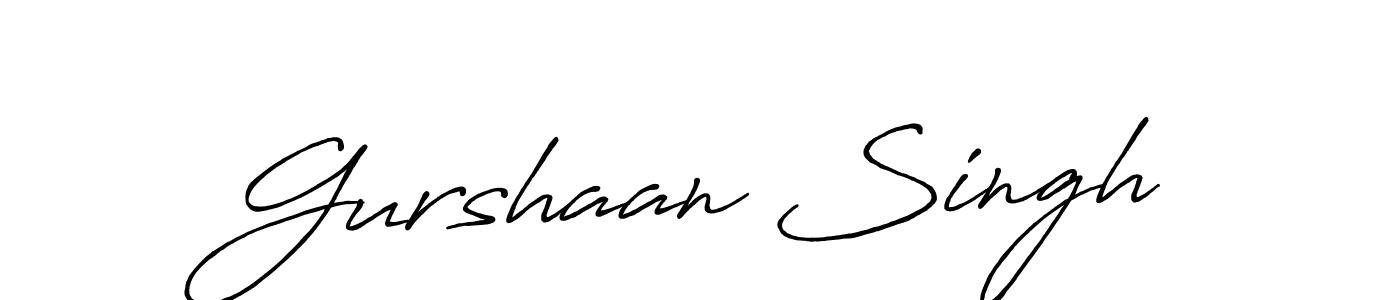 Make a beautiful signature design for name Gurshaan Singh. With this signature (Antro_Vectra_Bolder) style, you can create a handwritten signature for free. Gurshaan Singh signature style 7 images and pictures png