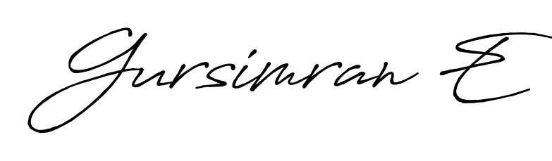 Explore multiple handwriting variations for Gursimran E including this stunning Antro_Vectra_Bolder design. Free to use across all platforms. Gursimran E signature style 7 images and pictures png