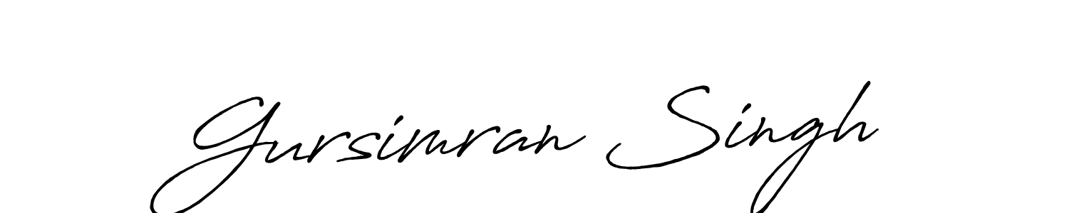 Gursimran Singh stylish signature style. Best Handwritten Sign (Antro_Vectra_Bolder) for my name. Handwritten Signature Collection Ideas for my name Gursimran Singh. Gursimran Singh signature style 7 images and pictures png