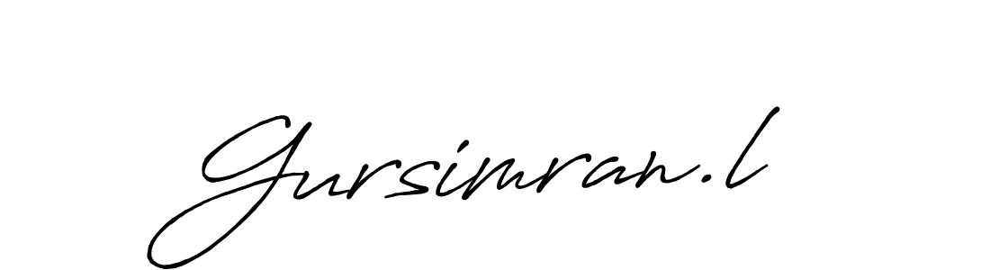 Design your own signature with our free online signature maker. With this signature software, you can create a handwritten (Antro_Vectra_Bolder) signature for name Gursimran.l. Gursimran.l signature style 7 images and pictures png