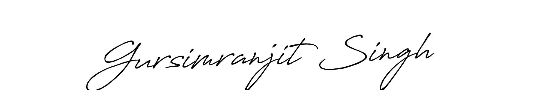 How to make Gursimranjit Singh name signature. Use Antro_Vectra_Bolder style for creating short signs online. This is the latest handwritten sign. Gursimranjit Singh signature style 7 images and pictures png