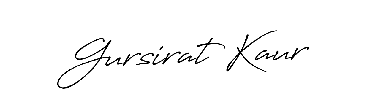 Create a beautiful signature design for name Gursirat Kaur. With this signature (Antro_Vectra_Bolder) fonts, you can make a handwritten signature for free. Gursirat Kaur signature style 7 images and pictures png
