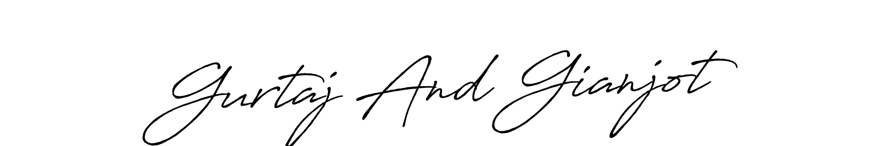 How to make Gurtaj And Gianjot signature? Antro_Vectra_Bolder is a professional autograph style. Create handwritten signature for Gurtaj And Gianjot name. Gurtaj And Gianjot signature style 7 images and pictures png
