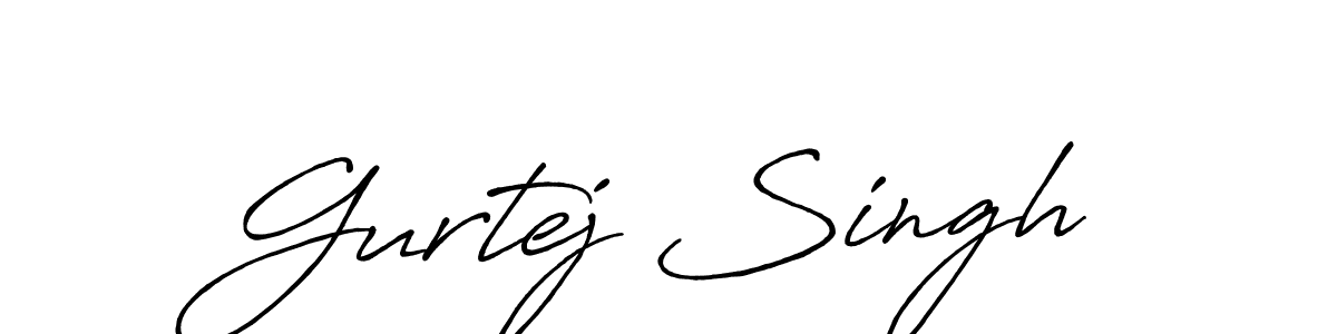 How to make Gurtej Singh name signature. Use Antro_Vectra_Bolder style for creating short signs online. This is the latest handwritten sign. Gurtej Singh signature style 7 images and pictures png