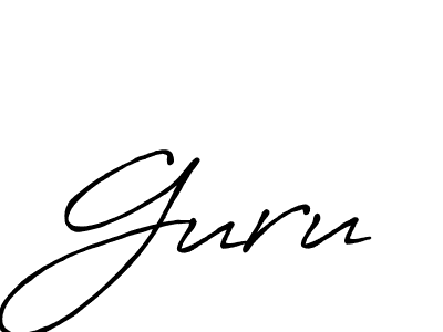 Make a beautiful signature design for name Guru. With this signature (Antro_Vectra_Bolder) style, you can create a handwritten signature for free. Guru signature style 7 images and pictures png