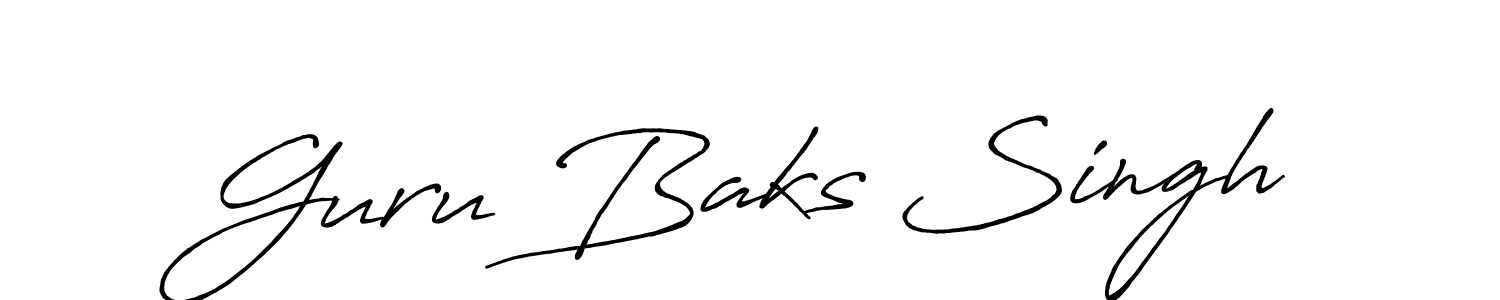 Guru Baks Singh stylish signature style. Best Handwritten Sign (Antro_Vectra_Bolder) for my name. Handwritten Signature Collection Ideas for my name Guru Baks Singh. Guru Baks Singh signature style 7 images and pictures png