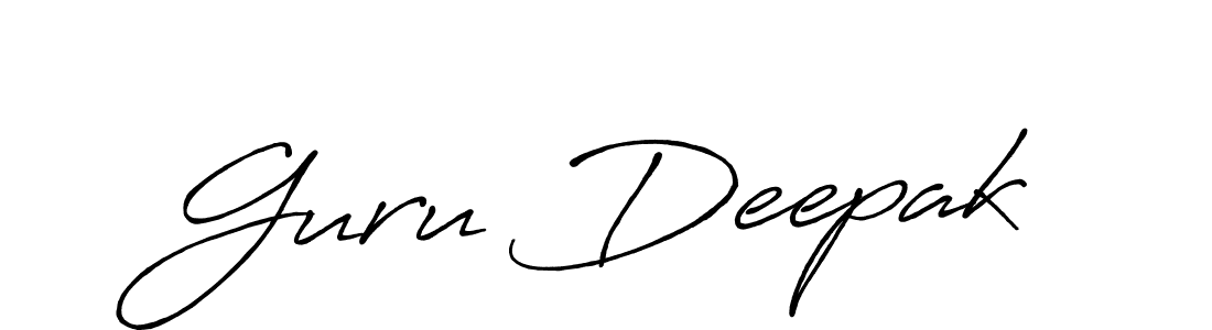 Guru Deepak stylish signature style. Best Handwritten Sign (Antro_Vectra_Bolder) for my name. Handwritten Signature Collection Ideas for my name Guru Deepak. Guru Deepak signature style 7 images and pictures png