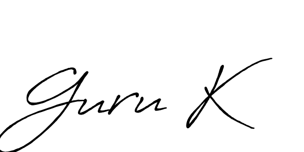 Create a beautiful signature design for name Guru K. With this signature (Antro_Vectra_Bolder) fonts, you can make a handwritten signature for free. Guru K signature style 7 images and pictures png