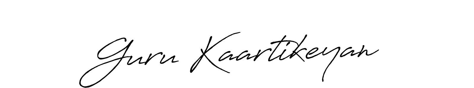 Create a beautiful signature design for name Guru Kaartikeyan. With this signature (Antro_Vectra_Bolder) fonts, you can make a handwritten signature for free. Guru Kaartikeyan signature style 7 images and pictures png